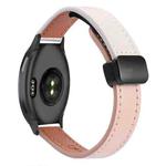 For Garmin Vivoactive 5 Slim Magnetic Buckle 20mm Microfiber Leather Watch Band(Pink+Apricot)