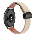 For Garmin Vivoactive 5 Slim Magnetic Buckle 20mm Microfiber Leather Watch Band(Cream Apricot)