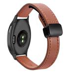 For Garmin Active 5 Slim Magnetic Buckle 20mm Microfiber Leather Watch Band(Mocha Brown)