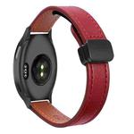 For Garmin Active 5 Slim Magnetic Buckle 20mm Microfiber Leather Watch Band(Wine Red)