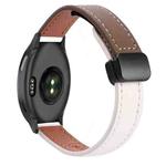 For Garmin Active 5 Slim Magnetic Buckle 20mm Microfiber Leather Watch Band(Apricot+Caramel Macchiato)