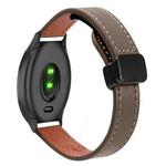 For Garmin Move Trend Slim Magnetic Buckle 20mm Microfiber Leather Watch Band(Caramel Macchiato)