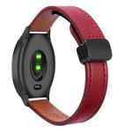 For Garmin Move Trend Slim Magnetic Buckle 20mm Microfiber Leather Watch Band(Wine Red)