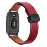 For Garmin Venu SQ2 Slim Magnetic Buckle 20mm Microfiber Leather Watch Band(Wine Red)