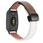 For Garmin Venu SQ2 Slim Magnetic Buckle 20mm Microfiber Leather Watch Band(Apricot+Caramel Macchiato)