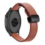 For Garmin Approach S40 Slim Magnetic Buckle 20mm Microfiber Leather Watch Band(Mocha Brown)