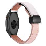 For Garmin Approach S40 Slim Magnetic Buckle 20mm Microfiber Leather Watch Band(Pink+Apricot)