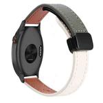 For Garmin Approach S40 Slim Magnetic Buckle 20mm Microfiber Leather Watch Band(Apricot+Avocado Green)