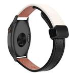 For Garmin Approach S40 Slim Magnetic Buckle 20mm Microfiber Leather Watch Band(Black+Apricot)