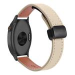 For Garmin Approach S40 Slim Magnetic Buckle 20mm Microfiber Leather Watch Band(Cream Apricot)