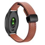 For Garmin Move Sport Slim Magnetic Buckle 20mm Microfiber Leather Watch Band(Mocha Brown)