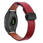 For Garmin Venu 2 Plus Slim Magnetic Buckle 20mm Microfiber Leather Watch Band(Wine Red)