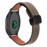 For Garmin Vivoactive 3 Music Slim Magnetic Buckle 20mm Microfiber Leather Watch Band(Caramel Macchiato)