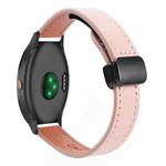 For Garmin Vivoactive 3 Music Slim Magnetic Buckle 20mm Microfiber Leather Watch Band(Sakura Pink)