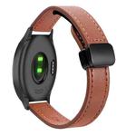 For Garmin Forerunner 158 Slim Magnetic Buckle 20mm Microfiber Leather Watch Band(Mocha Brown)