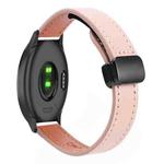 For Garmin Forerunner 158 Slim Magnetic Buckle 20mm Microfiber Leather Watch Band(Sakura Pink)