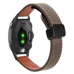 For Garmin Forerunner 245 Music Slim Magnetic Buckle 20mm Microfiber Leather Watch Band(Caramel Macchiato)