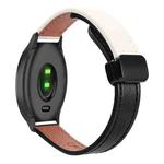 For Garmin Vivomove Slim Magnetic Buckle 20mm Microfiber Leather Watch Band(Black+Apricot)