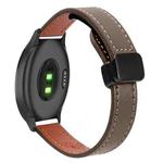 For Garmin Vivomove Style Slim Magnetic Buckle 20mm Microfiber Leather Watch Band(Caramel Macchiato)