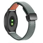 For Garmin Vivomove Style Slim Magnetic Buckle 20mm Microfiber Leather Watch Band(Avocado Green)