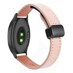 For Garmin Vivomove Luxe Slim Magnetic Buckle 20mm Microfiber Leather Watch Band(Sakura Pink)