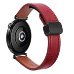 For Huawei Watch GT 4 41mm 18mm Slim Magnetic Buckle Microfiber Leather Watch Band(Wine Red)