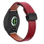 For Garmin Venu 3S 18mm Slim Magnetic Buckle Microfiber Leather Watch Band(Wine Red)