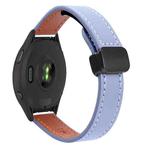 For Garmin Forerunner 265S 18mm Slim Magnetic Buckle Microfiber Leather Watch Band(Lavender)