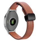 For Garmin Forerunner 255S 18mm Slim Magnetic Buckle Microfiber Leather Watch Band(Mocha Brown)