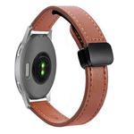 For Garmin Venu 2S 18mm Slim Magnetic Buckle Microfiber Leather Watch Band(Mocha Brown)