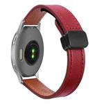 For Garmin Venu 2S 18mm Slim Magnetic Buckle Microfiber Leather Watch Band(Wine Red)