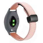 For Garmin Vivomove 3S 18mm Slim Magnetic Buckle Microfiber Leather Watch Band(Sakura Pink)