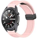 For Samsung Galaxy Watch 3 45mm Window Blind Magnetic Buckle 22mm Silicone Watch Band(Pink)