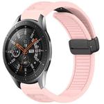 For Samsung Galaxy Watch 46mm Window Blind Magnetic Buckle 22mm Silicone Watch Band(Pink)