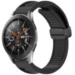 For Samsung Galaxy Watch 46mm Window Blind Magnetic Buckle 22mm Silicone Watch Band(Black)