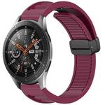 For Samsung Galaxy Watch 46mm Window Blind Magnetic Buckle 22mm Silicone Watch Band(Wine Red)