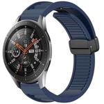 For Samsung Galaxy Watch 46mm Window Blind Magnetic Buckle 22mm Silicone Watch Band(Midnight Blue)