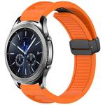 For Samsung Galaxy Gear S3 Classic Window Blind Magnetic Buckle 22mm Silicone Watch Band(Orange)