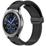 For Samsung Galaxy Gear S3 Classic Window Blind Magnetic Buckle 22mm Silicone Watch Band(Black)