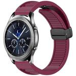 For Samsung Galaxy Gear S3 Classic Window Blind Magnetic Buckle 22mm Silicone Watch Band(Wine Red)