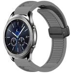 For Samsung Galaxy Gear S3 Classic Window Blind Magnetic Buckle 22mm Silicone Watch Band(Dark Grey)