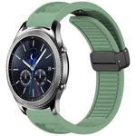 For Samsung Galaxy Gear S3 Classic Window Blind Magnetic Buckle 22mm Silicone Watch Band(Pine Green)