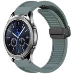 For Samsung Galaxy Gear S3 Classic Window Blind Magnetic Buckle 22mm Silicone Watch Band(Cyan)