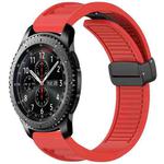 For Samsung Galaxy Gear S3 Frontier Window Blind Magnetic Buckle 22mm Silicone Watch Band(Red)