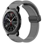 For Samsung Galaxy Gear S3 Frontier Window Blind Magnetic Buckle 22mm Silicone Watch Band(Dark Grey)