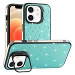 For iPhone 12 Starry Bling Diamonds Lens Holder Phone Case(Green)