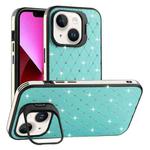 For iPhone 13 Starry Bling Diamonds Lens Holder Phone Case(Green)