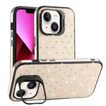 For iPhone 13 Starry Bling Diamonds Lens Holder Phone Case(White)