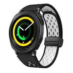 For Samsung Galaxy Gear Sport Two Color Magnetic Folding Black Buckle Silicone Watch Band(Black White)