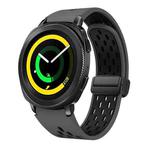 For Samsung Galaxy Gear Sport Two Color Magnetic Folding Black Buckle Silicone Watch Band(Coal Black)